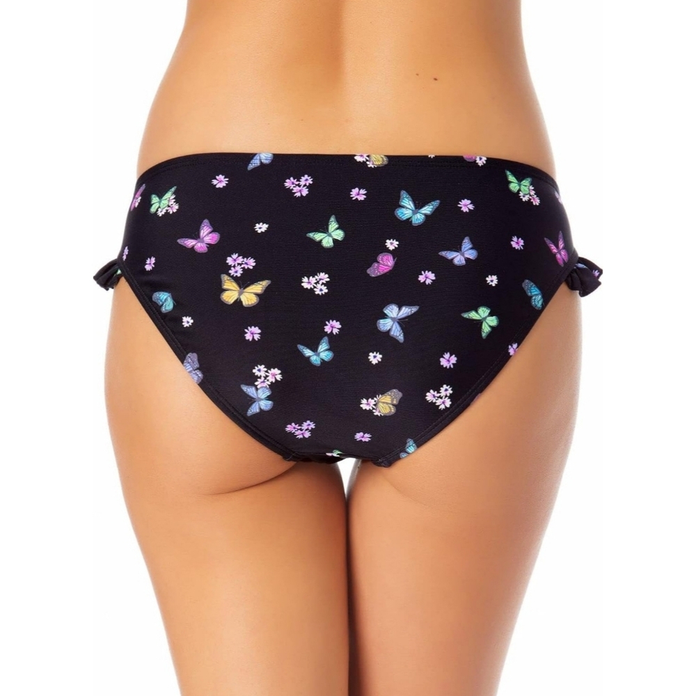 California Waves BLACK MULTI Butterfly Side-Tab Bikini Swim Bottom - Picture 2 of 10